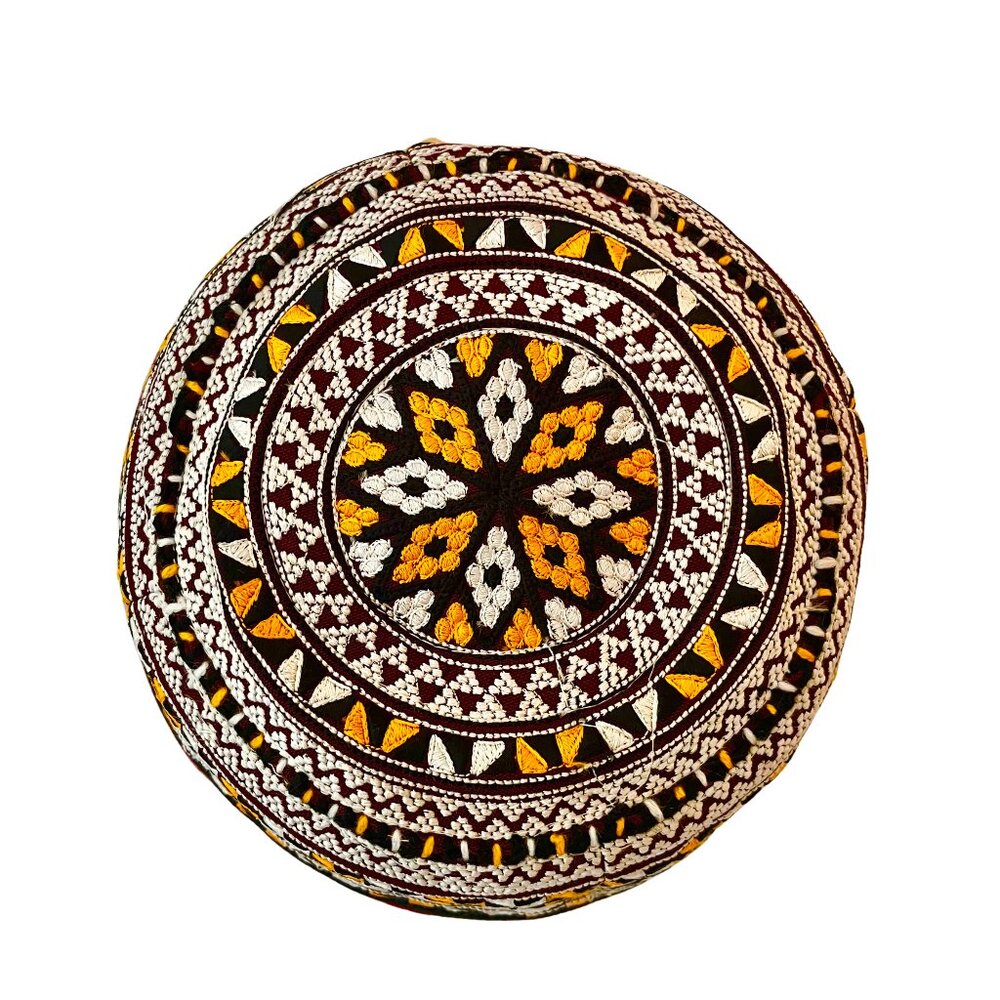 NEW Men's Traditional Gold White Black Red Silk Embroidered Skullcap Hat